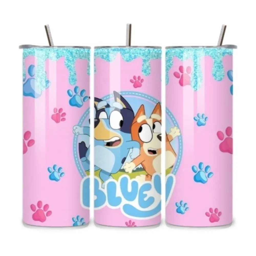 Bluey Pink Drip 20oz Stainless Steel Tumbler